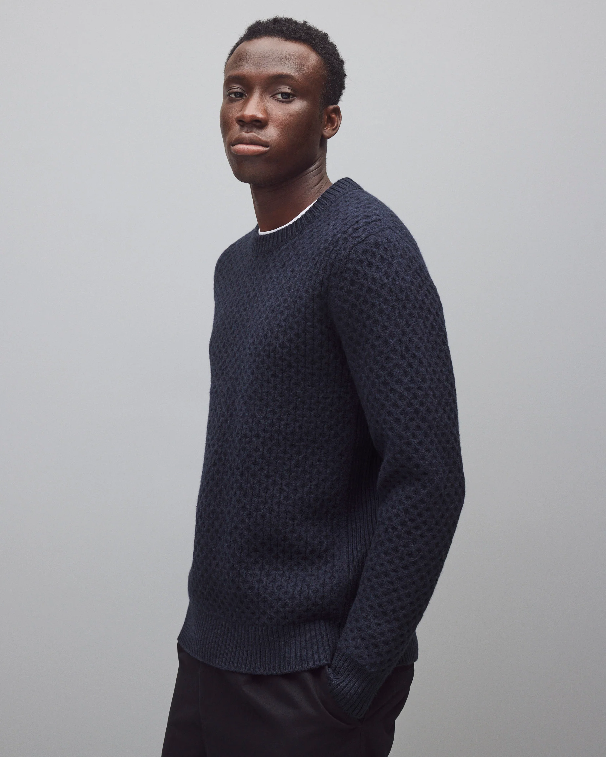 Merino Honeycomb Crewneck - Image 3
