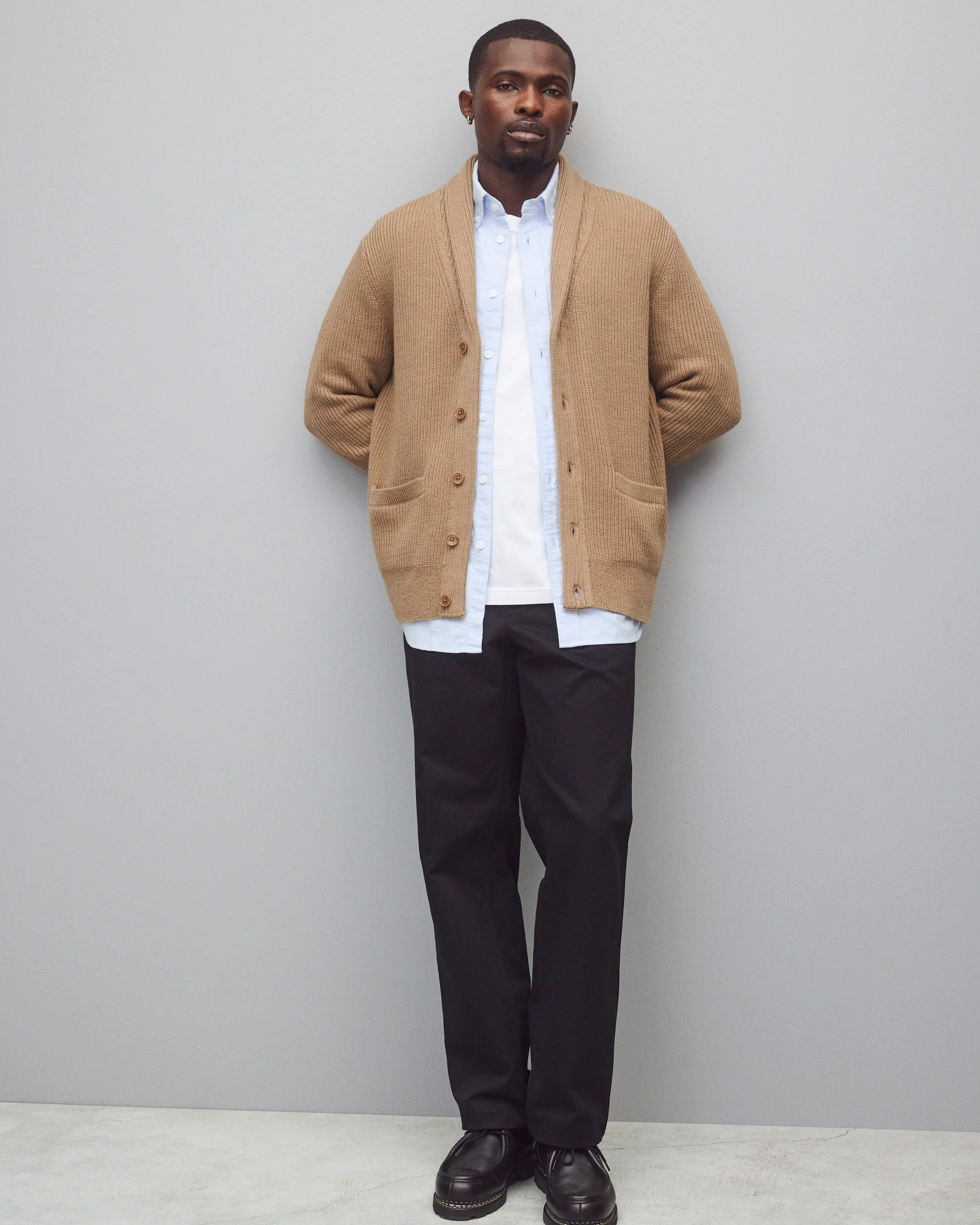 Merino Rib Vinnie Shawl Cardigan - Image 3