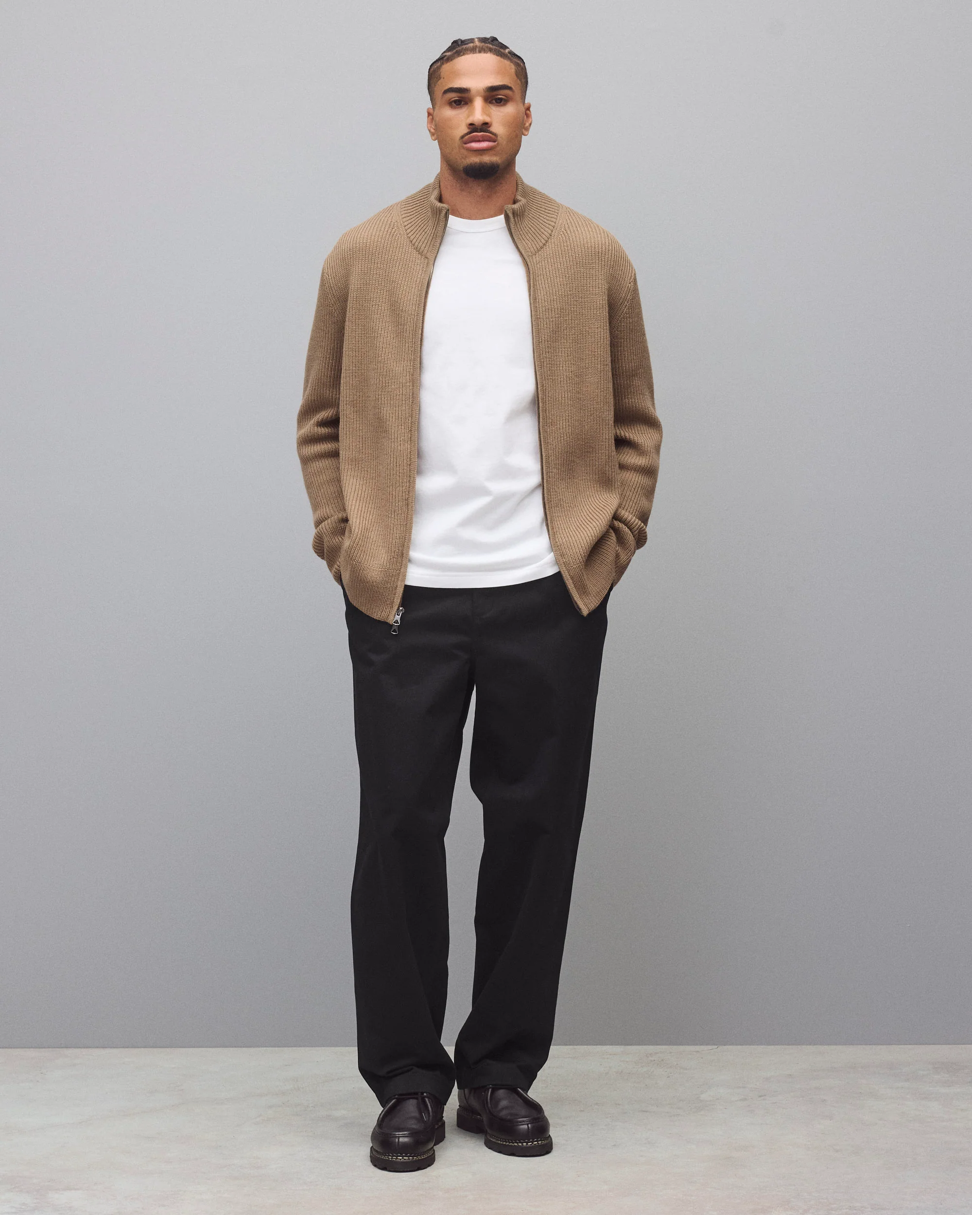 Merino Rib Vinnie Track Jacket - Image 3